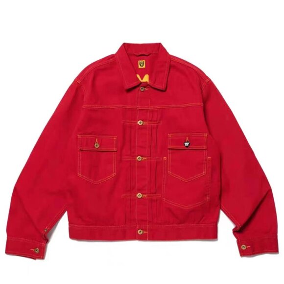 Rabbit Embroidered Baseball Jacket Red Human Made - Picture 1 of 4